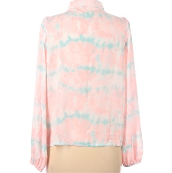 Tie Dye Blouse - Pink and Blue - Picture 2 of 3